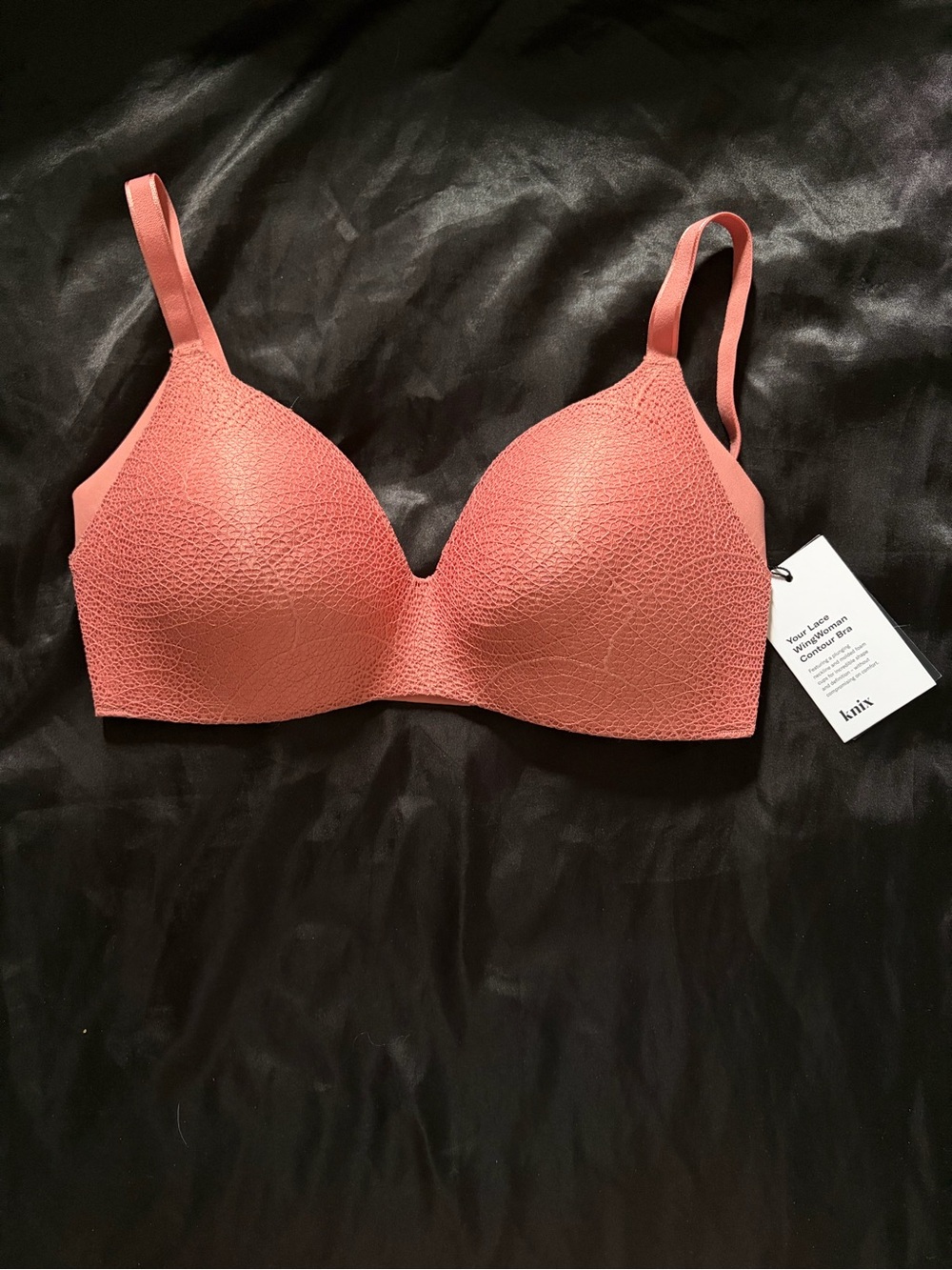 knix Textured Coral Pink T-Shirt Bra